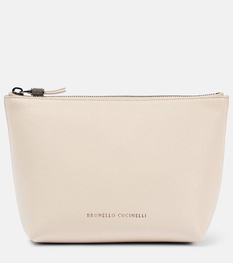 brunello cucinelli small leather clutch