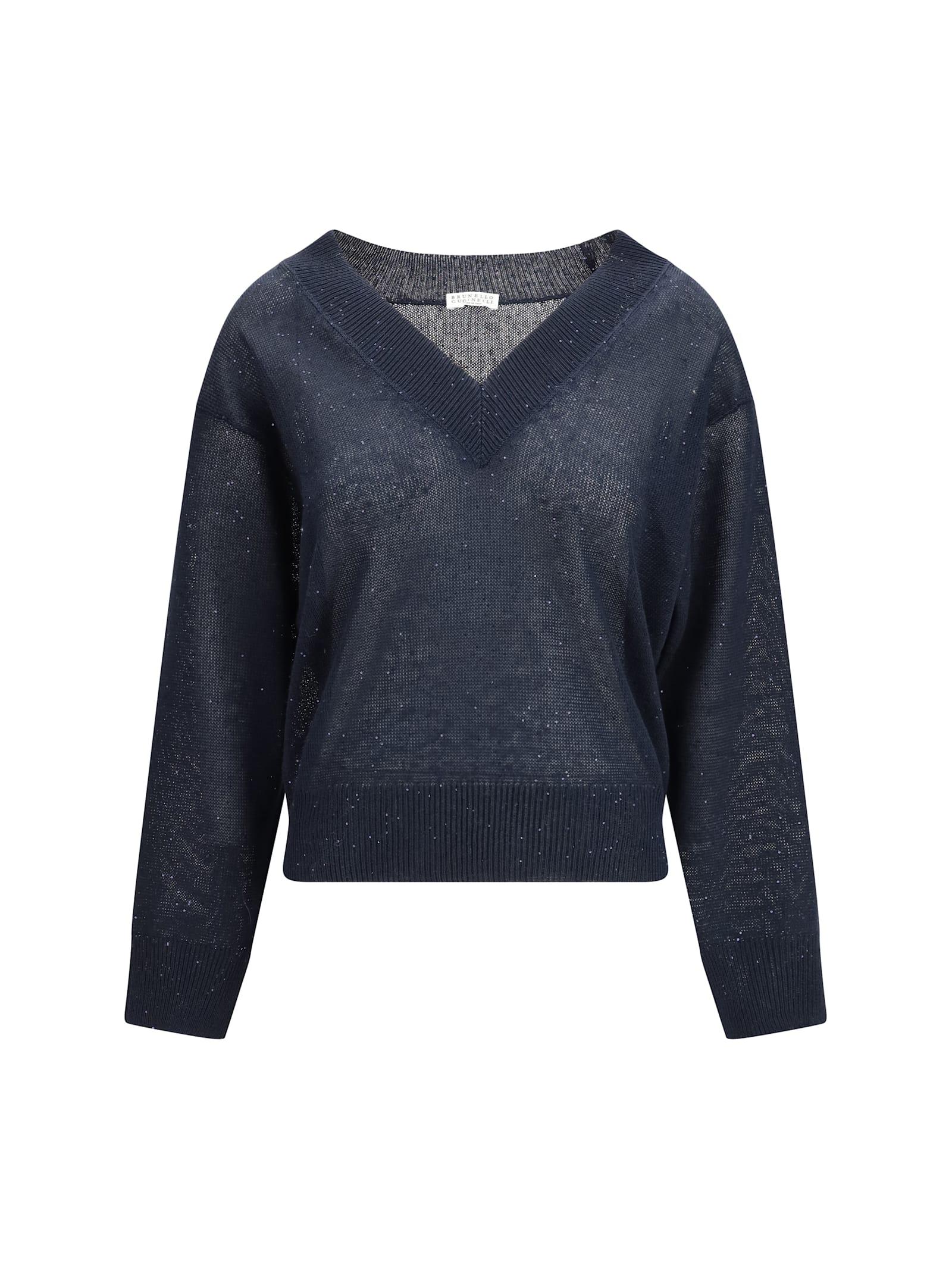 brunello cucinelli sparkling linen t-shirt