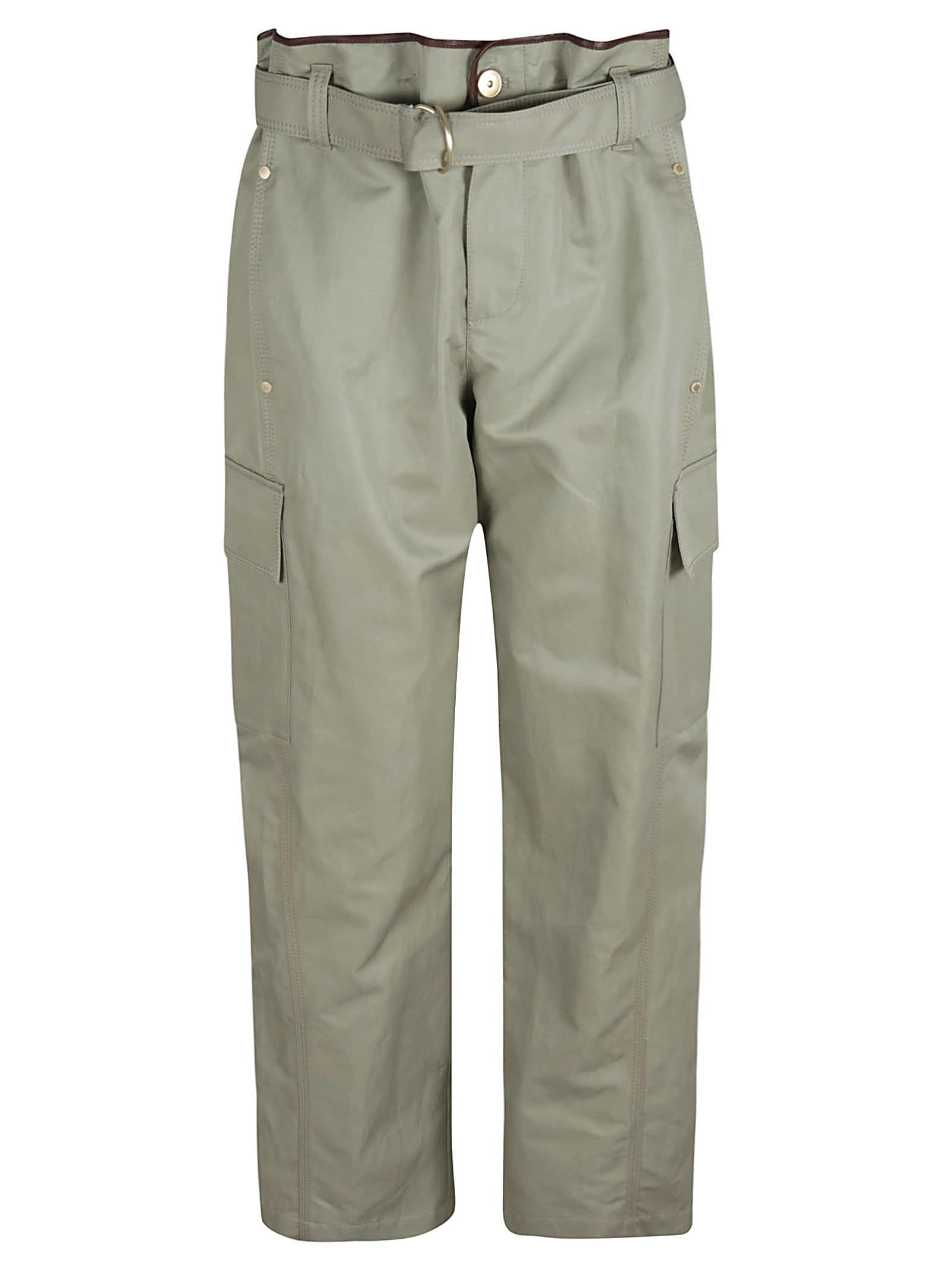 brunello cucinelli straight leg belted cargo trousers