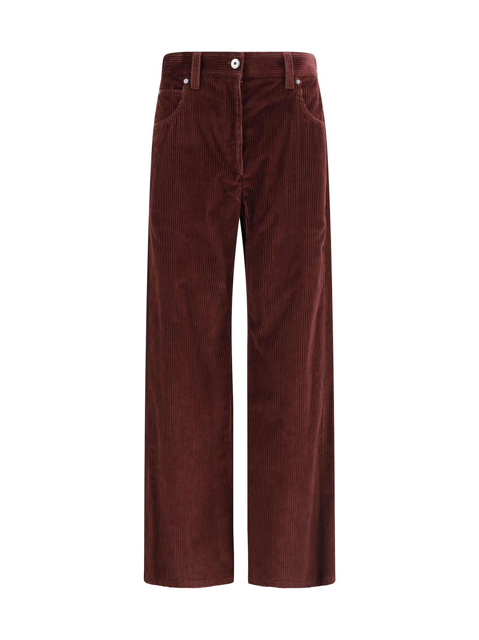 brunello cucinelli straight velvet trousers