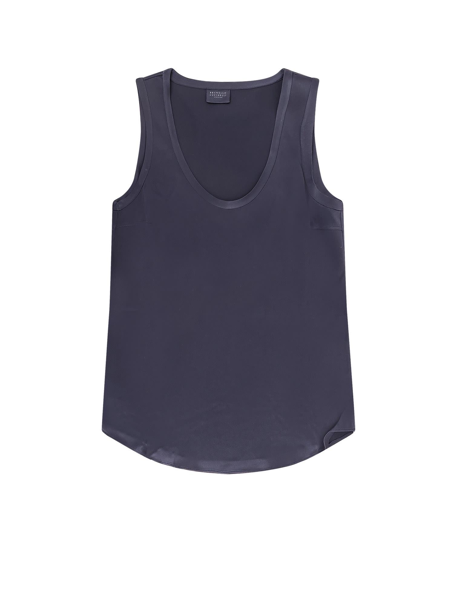brunello cucinelli stretch silk tank top