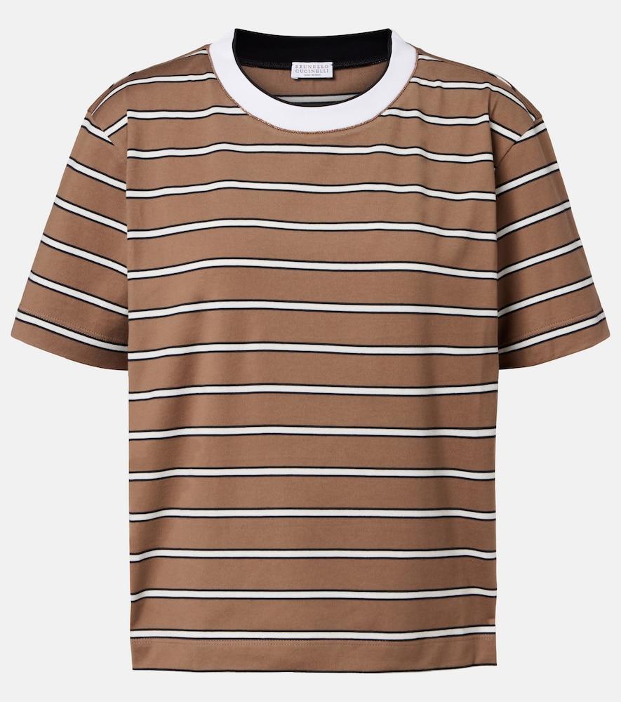 brunello cucinelli striped cotton jersey t