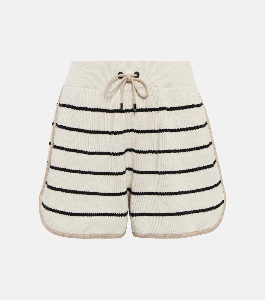 brunello cucinelli striped cotton shorts