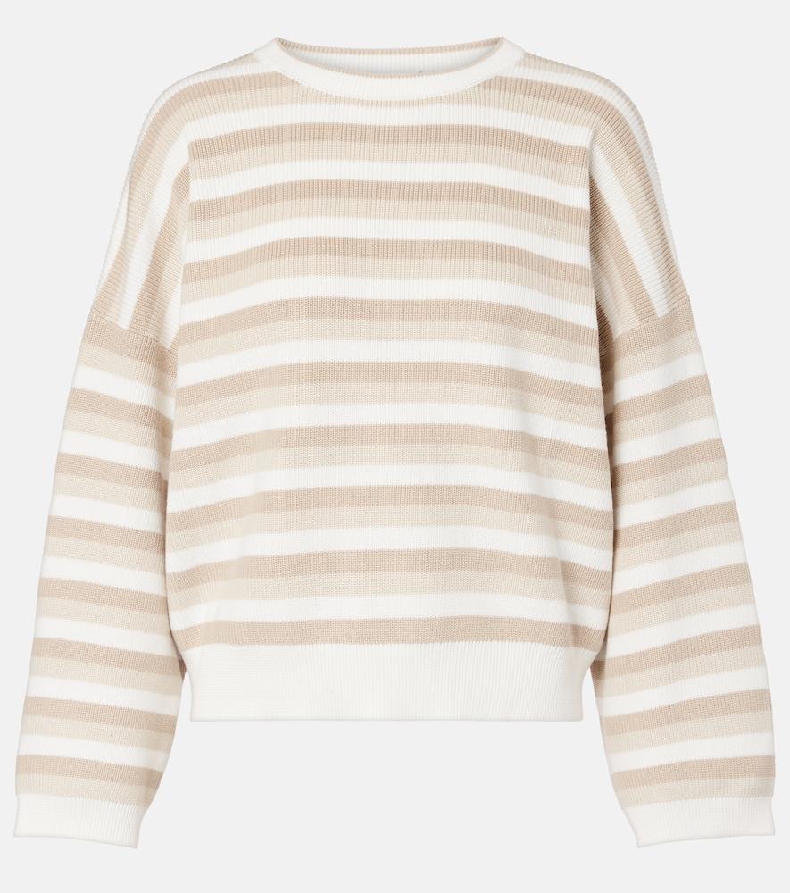 brunello cucinelli striped cotton sweater