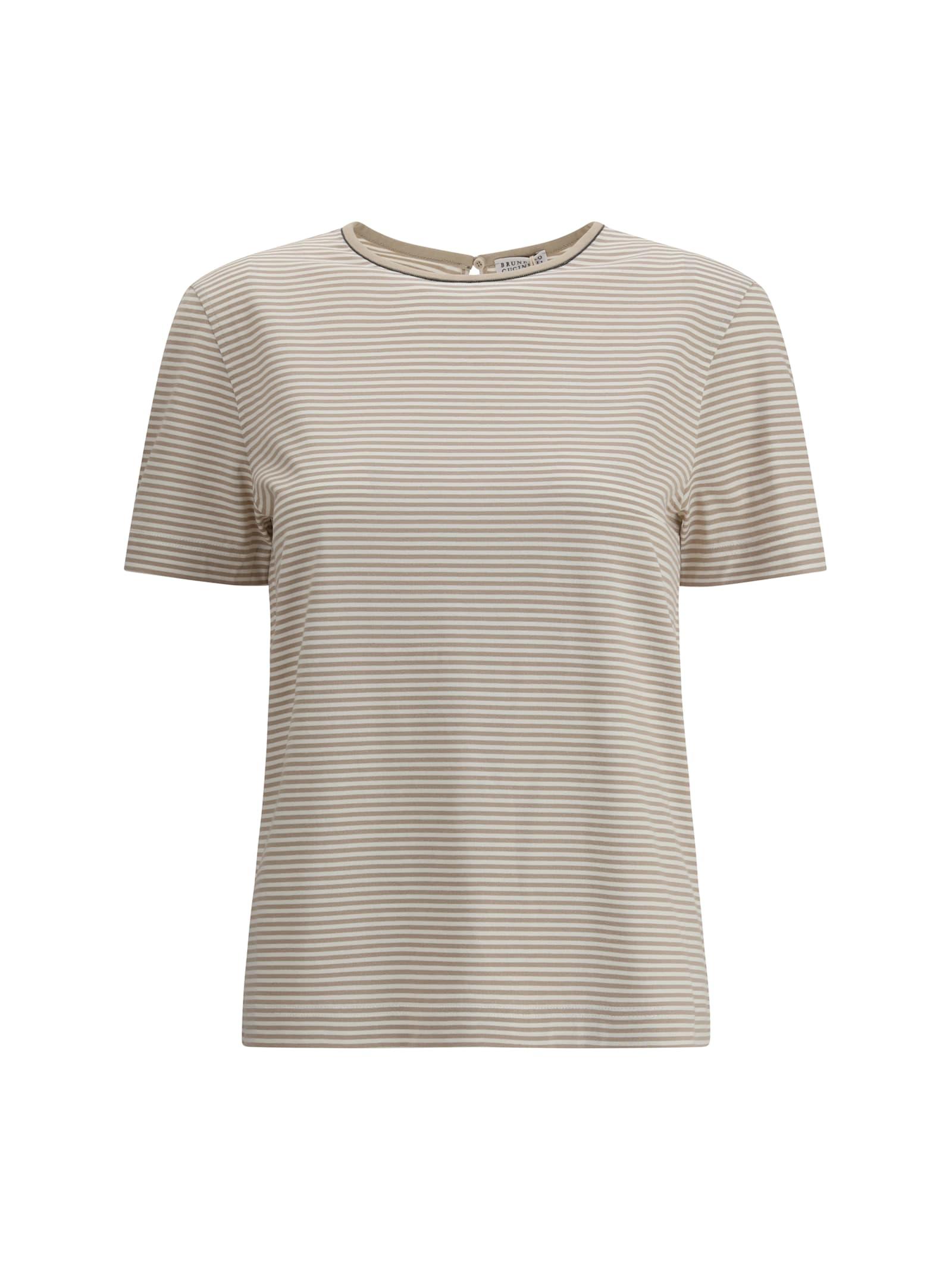 brunello cucinelli striped jersey t-shirt