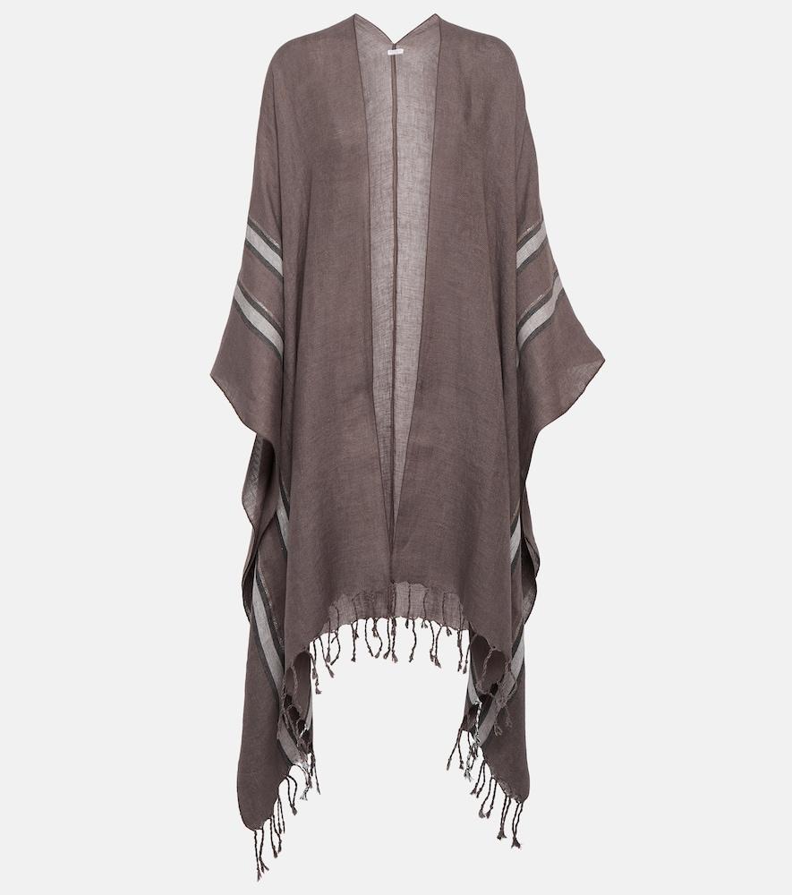 brunello cucinelli striped linen cape