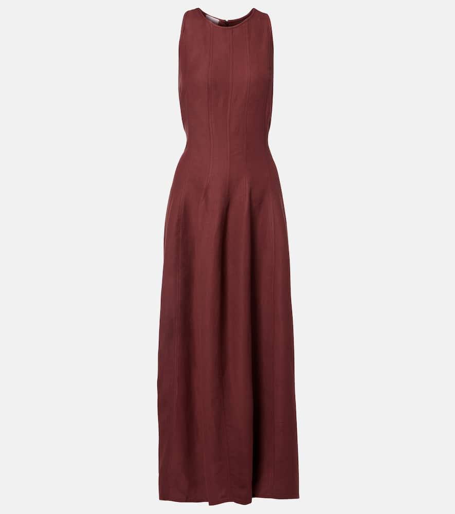 brunello cucinelli striped midi dress