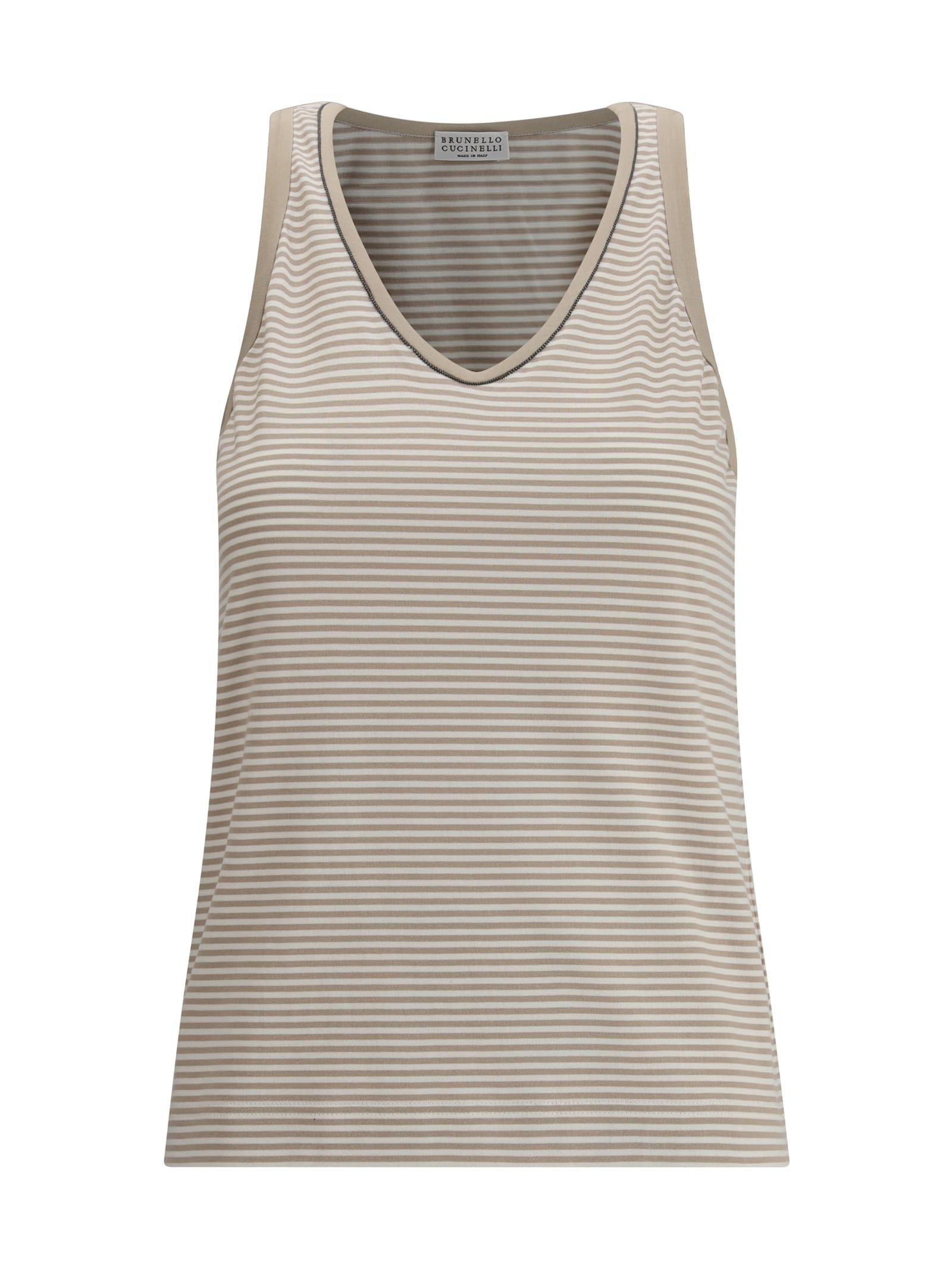 brunello cucinelli striped tank top