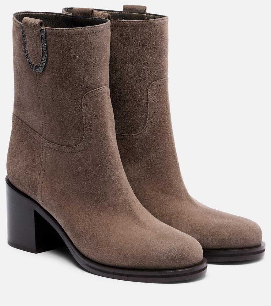 brunello cucinelli suede ankle boots