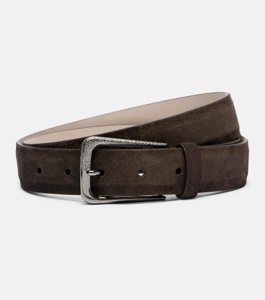 brunello cucinelli suede belt
