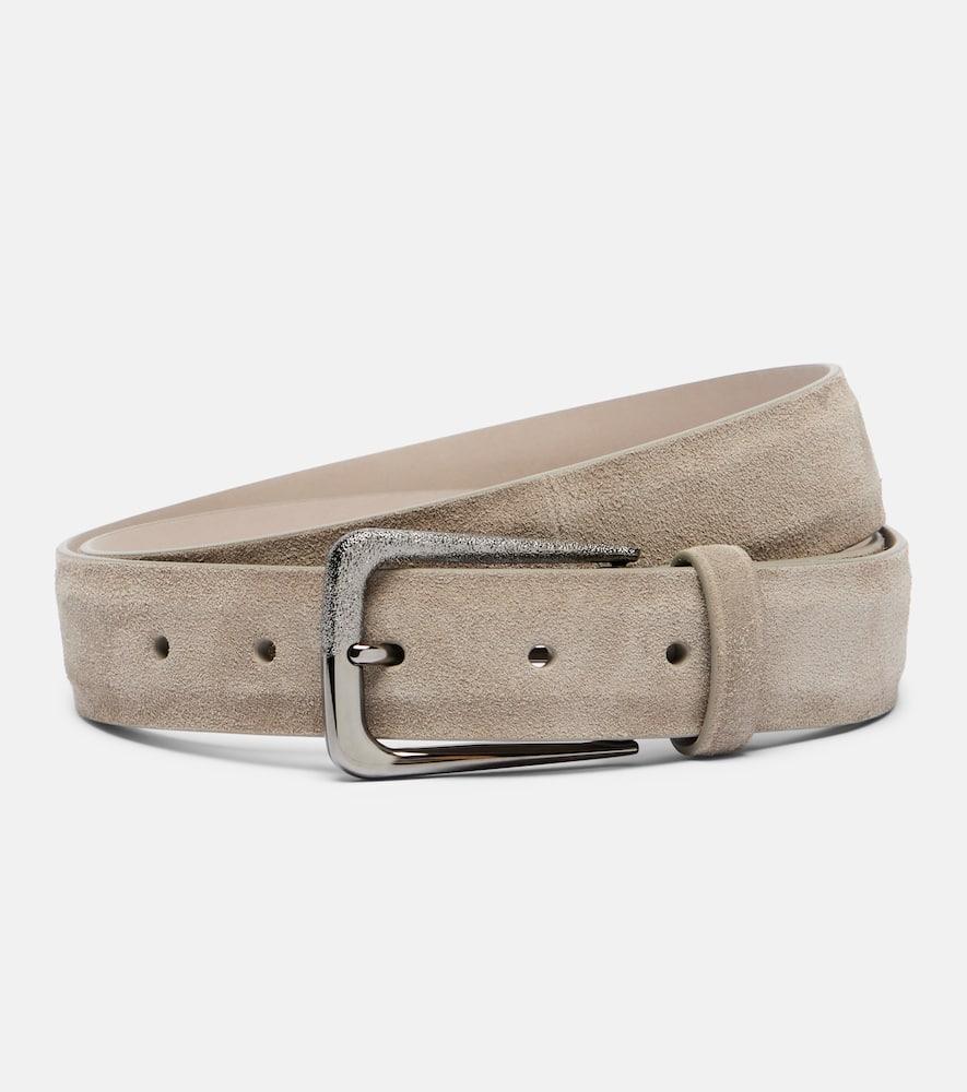 brunello cucinelli suede belt