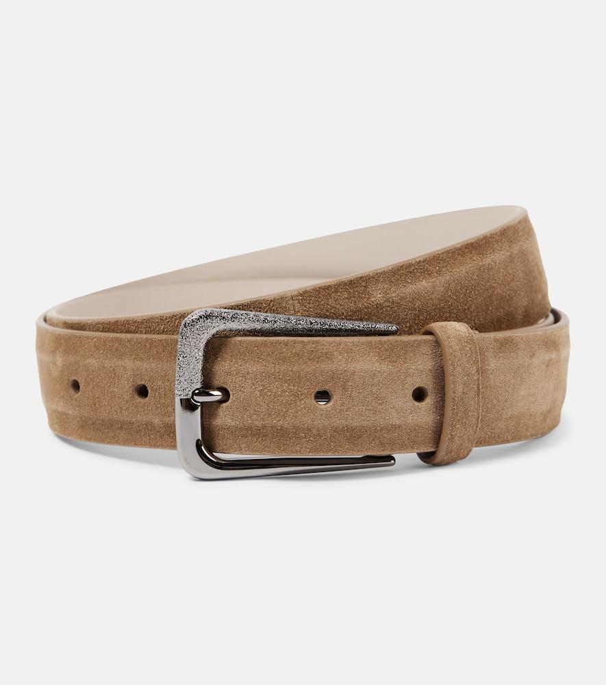 brunello cucinelli suede belt