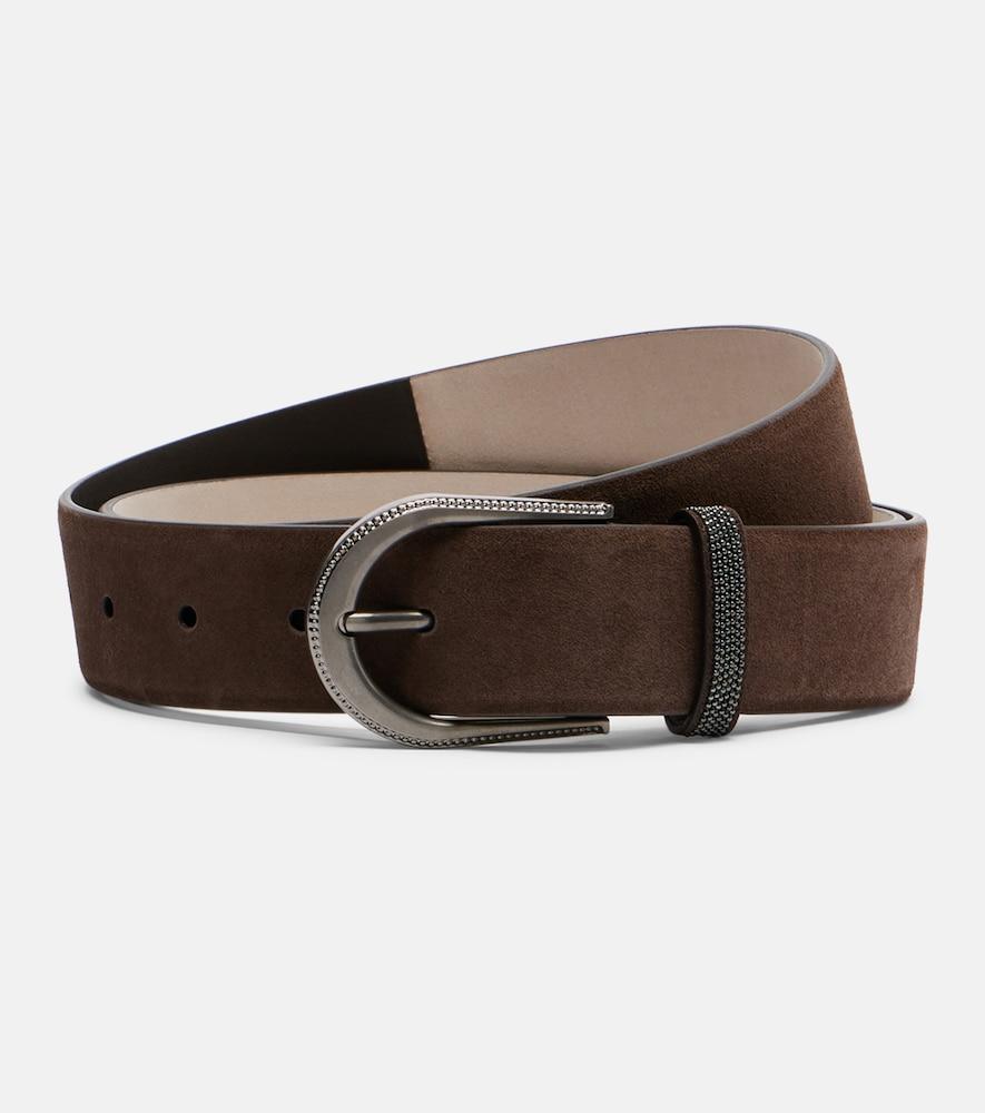 brunello cucinelli suede belt