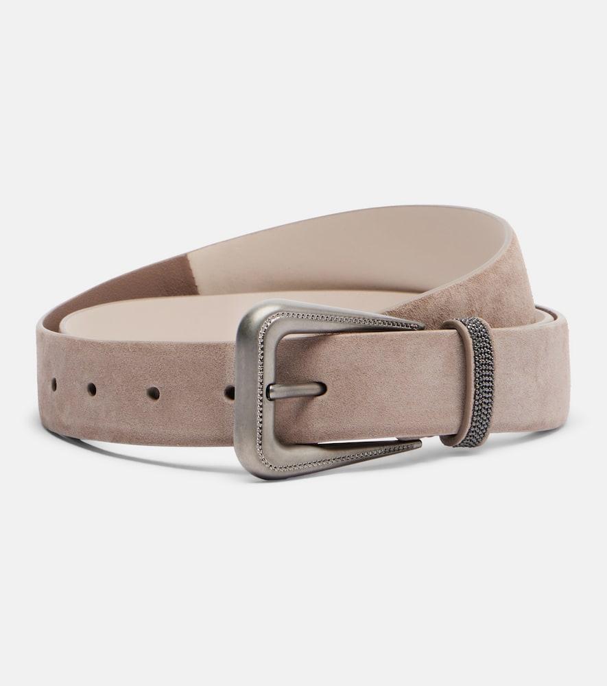 brunello cucinelli suede belt