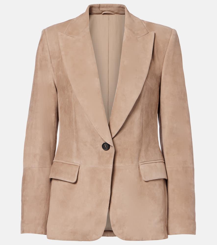 brunello cucinelli suede blazer