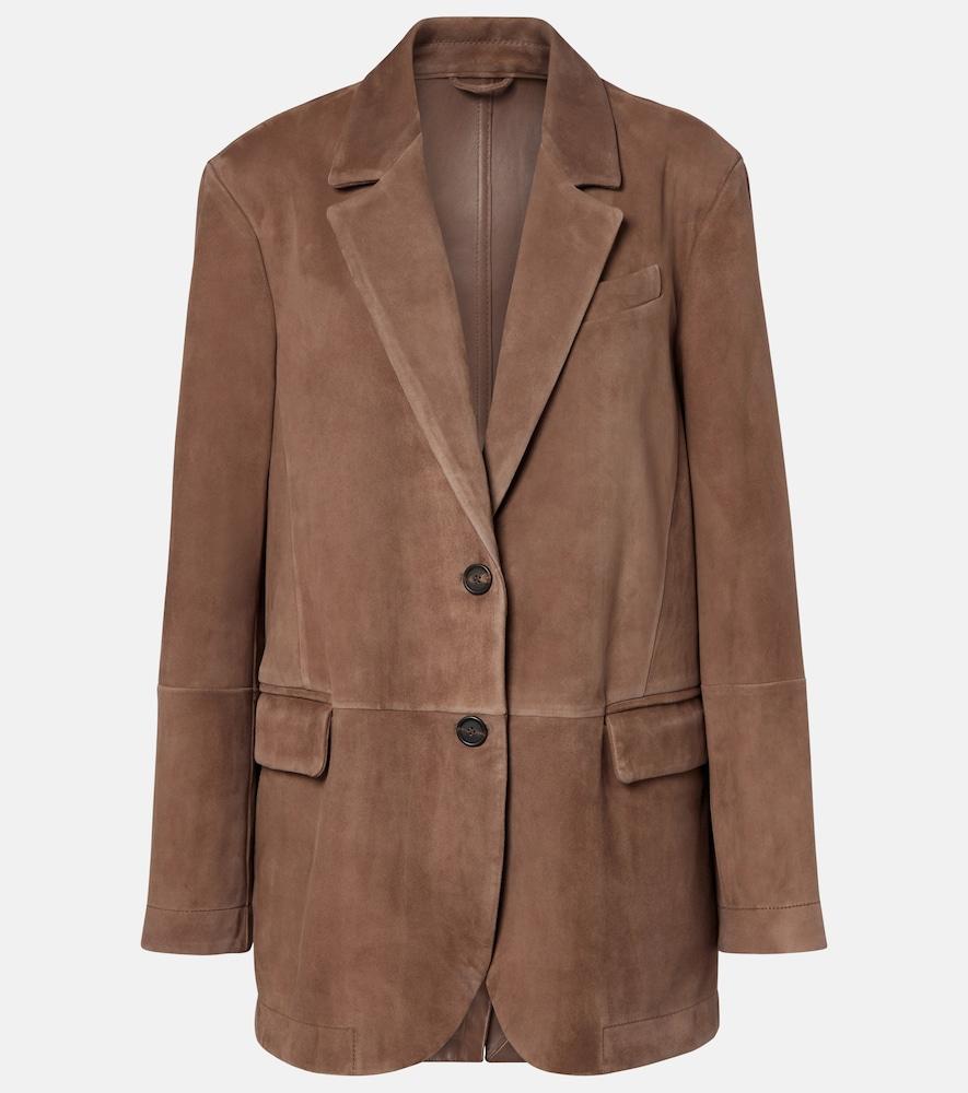 brunello cucinelli suede blazer