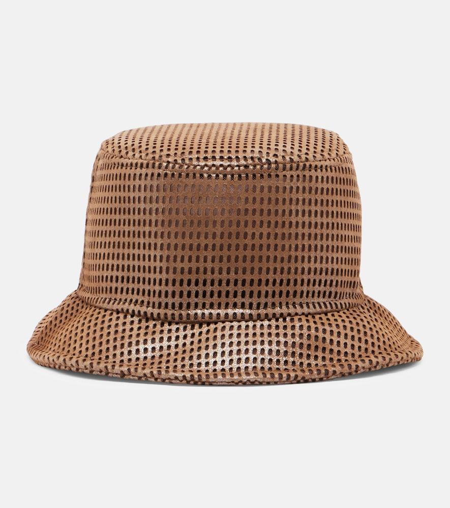 brunello cucinelli suede bucket hat