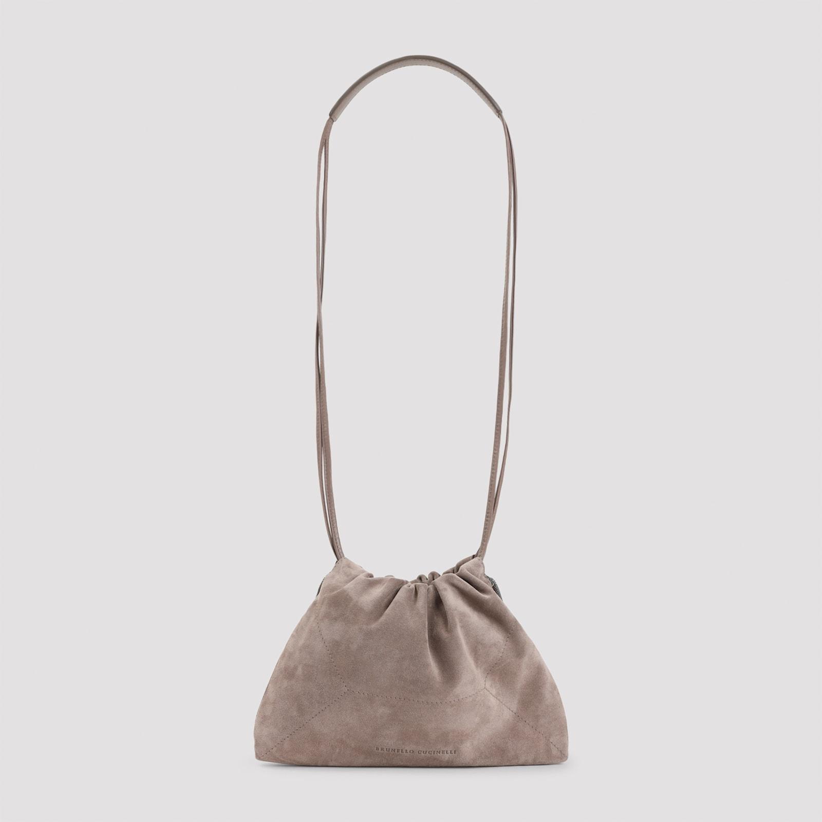 brunello cucinelli suede cross body bag