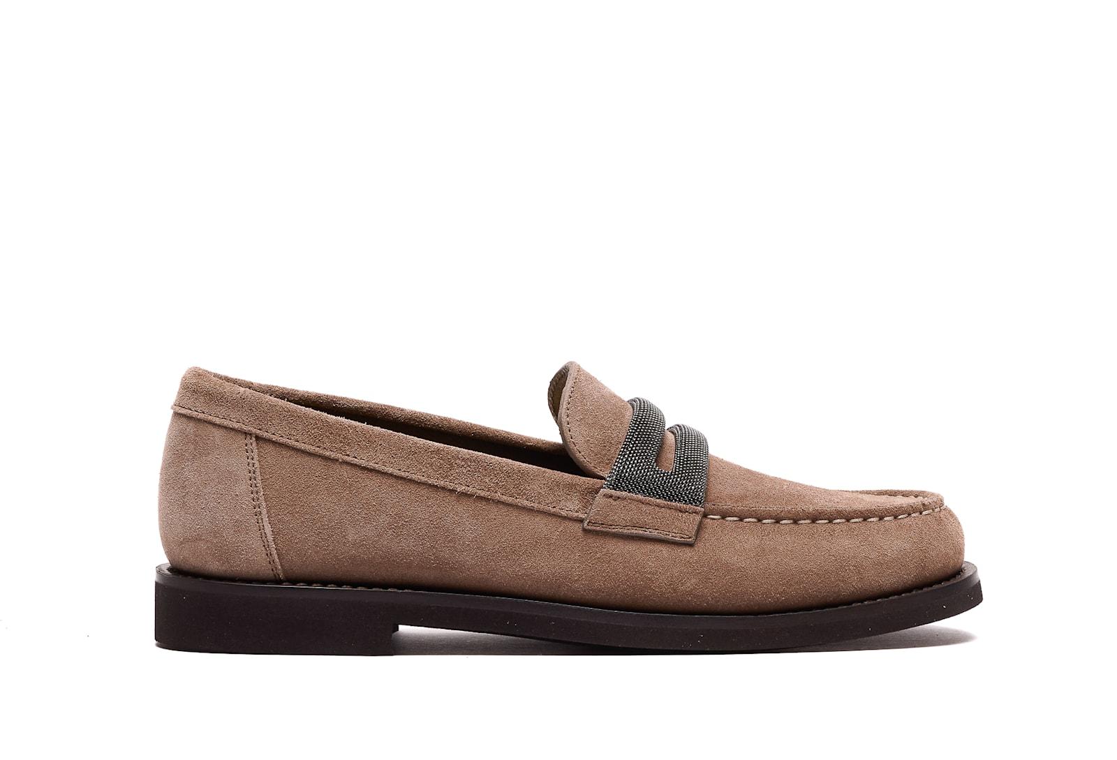 brunello cucinelli suede loafers