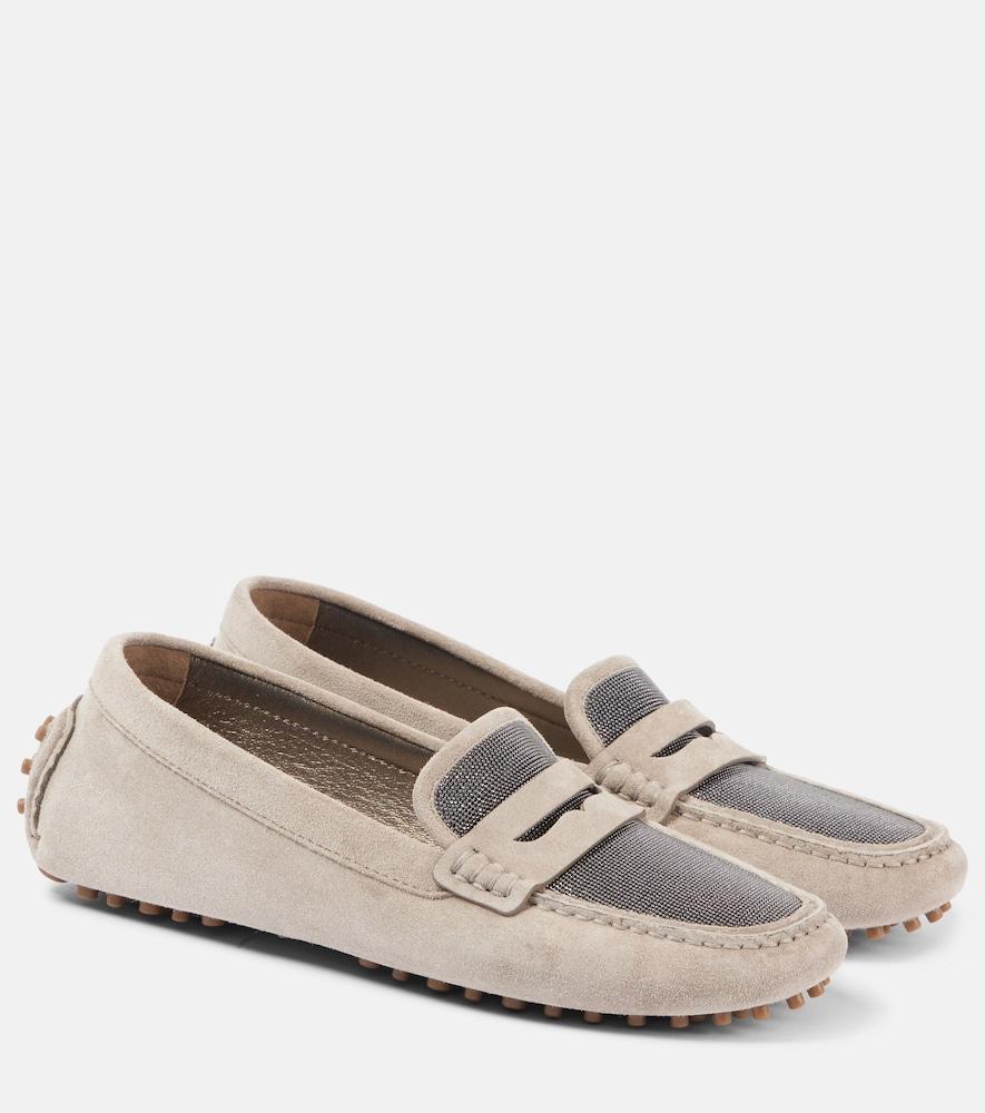 brunello cucinelli suede loafers