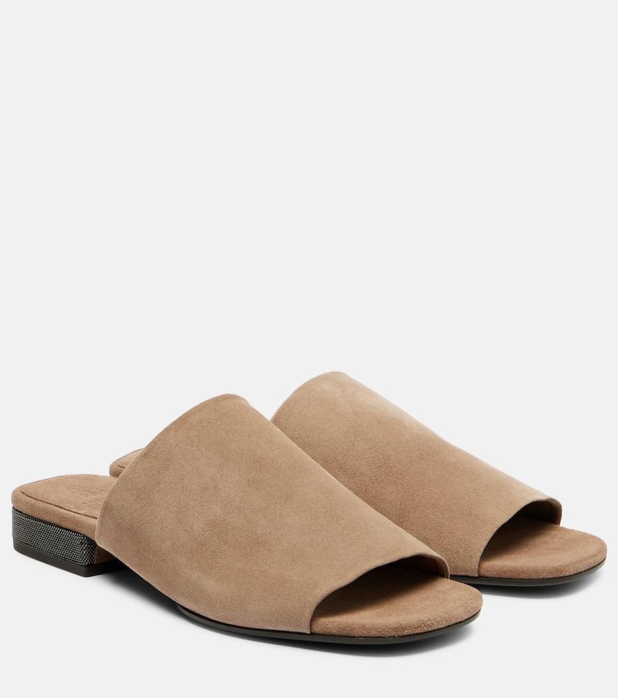 brunello cucinelli suede sandals