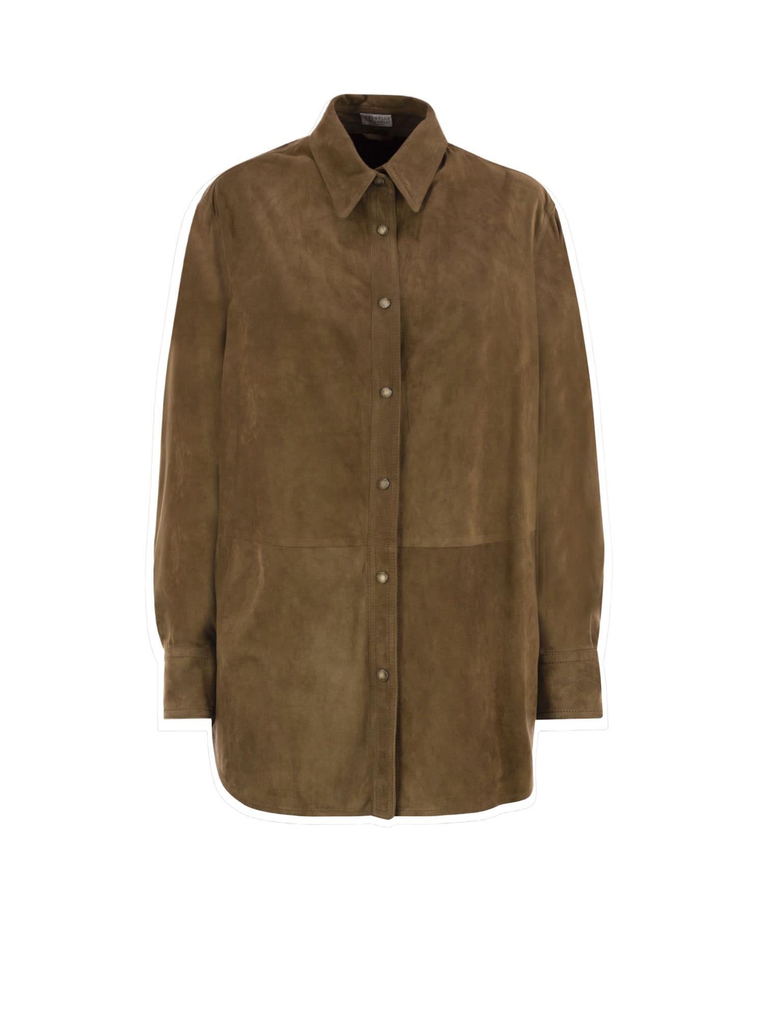 brunello cucinelli suede shirt/jacket