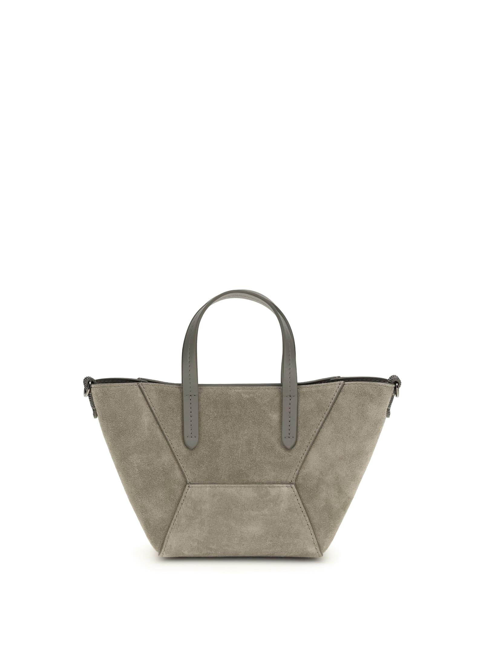 brunello cucinelli suede shoulder bag