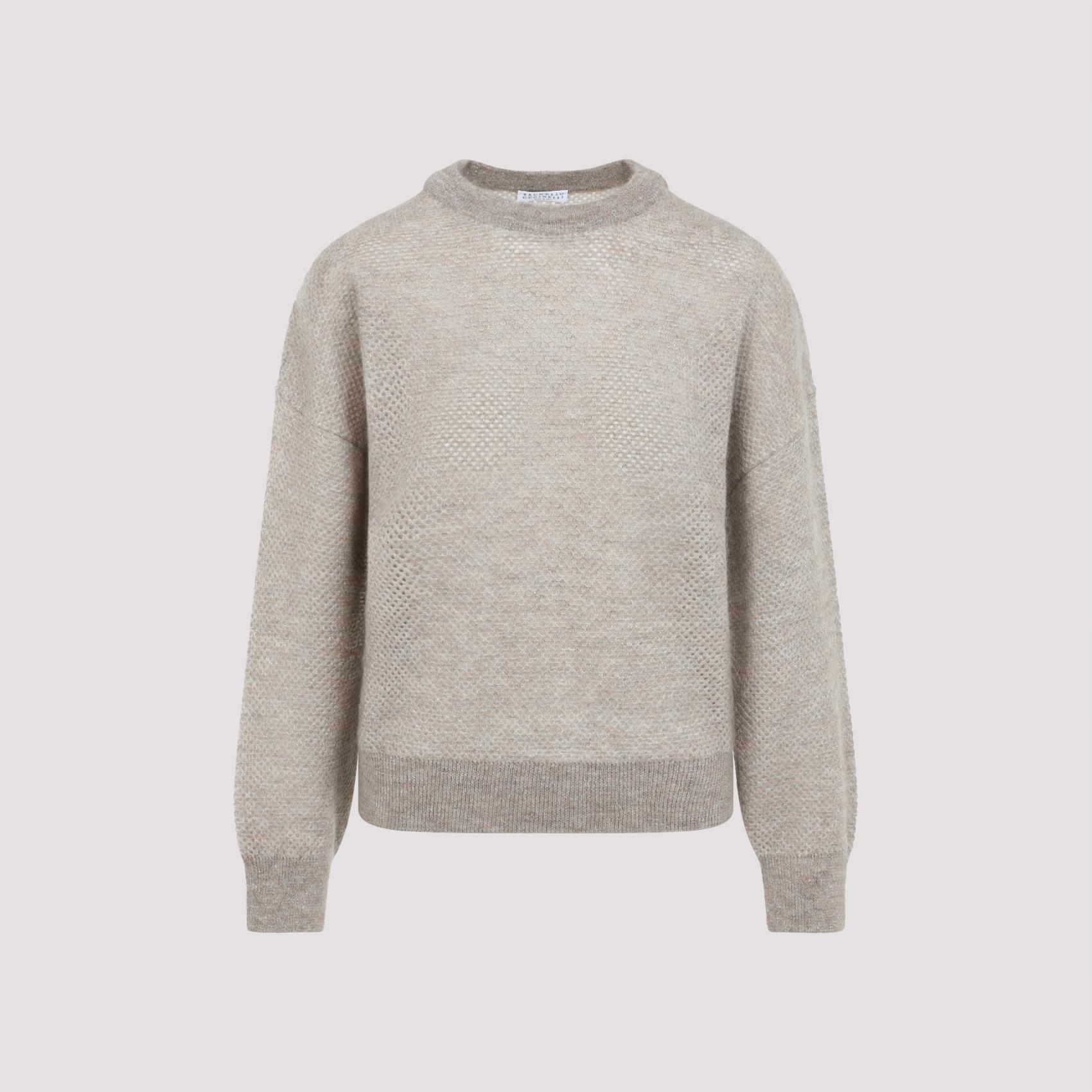 brunello cucinelli sweater soft net pullover nude & neutrals - women