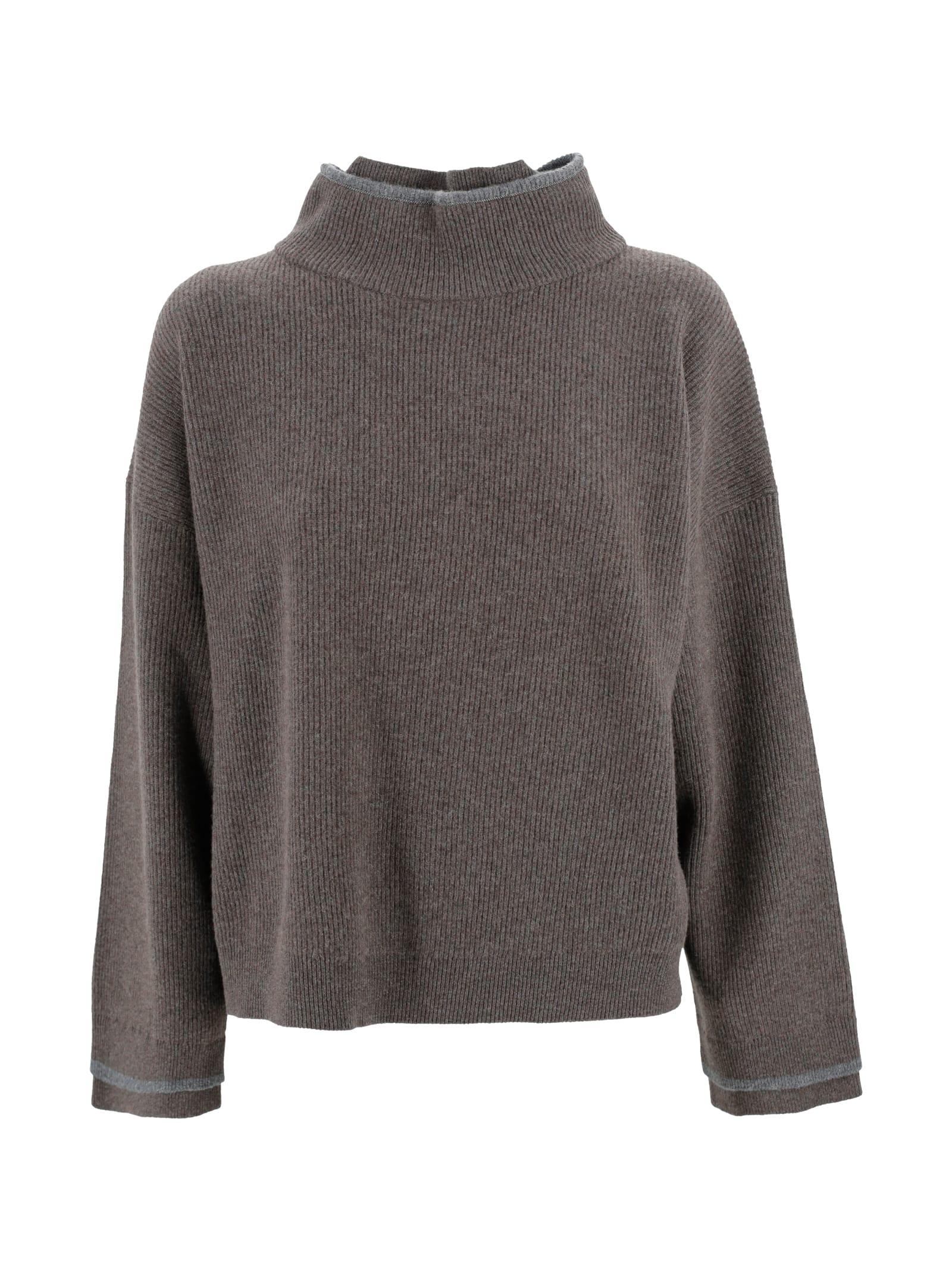 brunello cucinelli sweater with a high collar