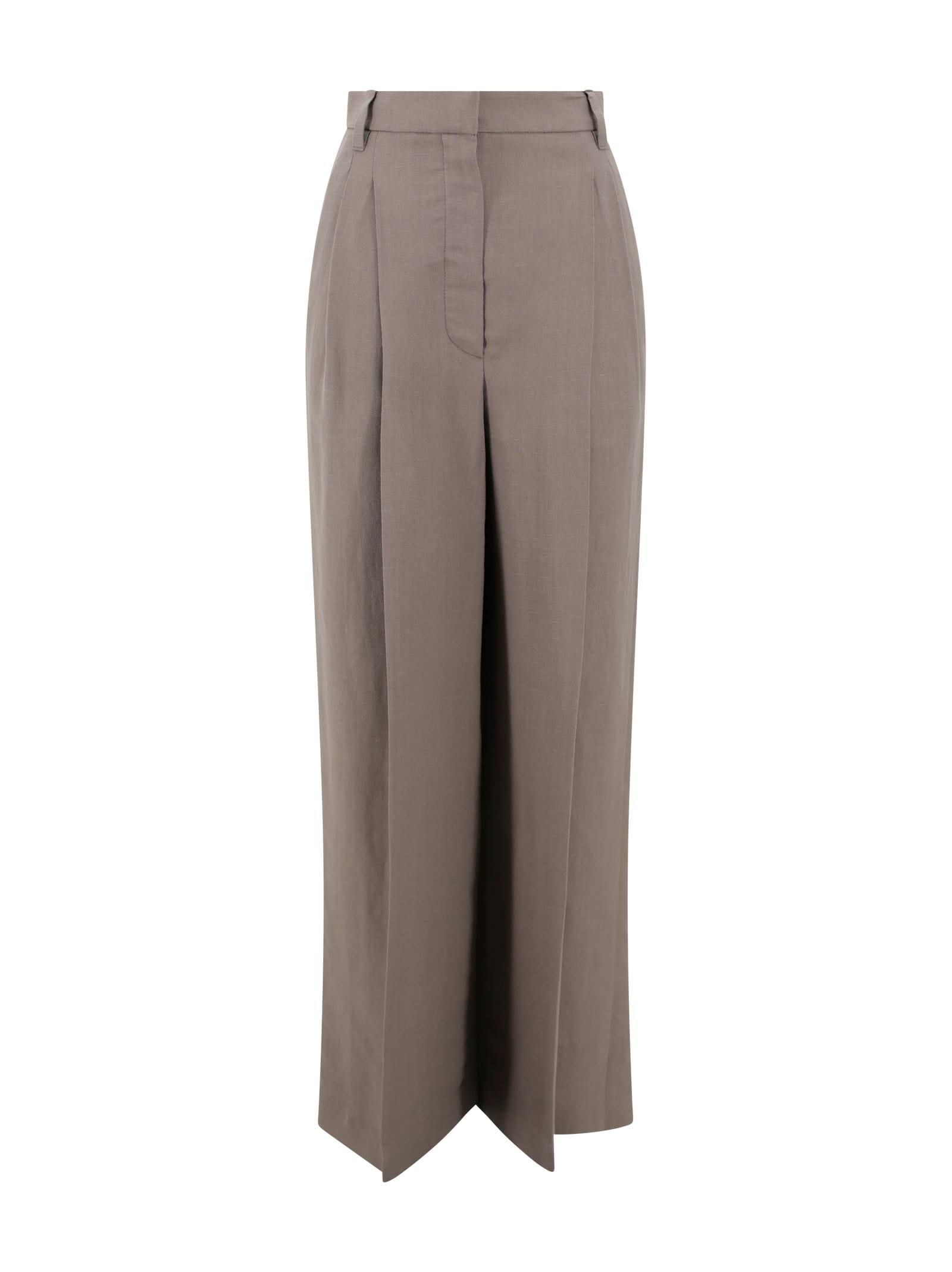 brunello cucinelli tailored pants in organic linen blend