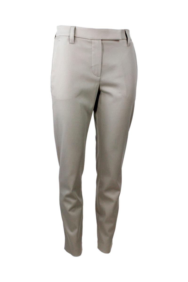 brunello cucinelli trousers beige 97co 3ea - women