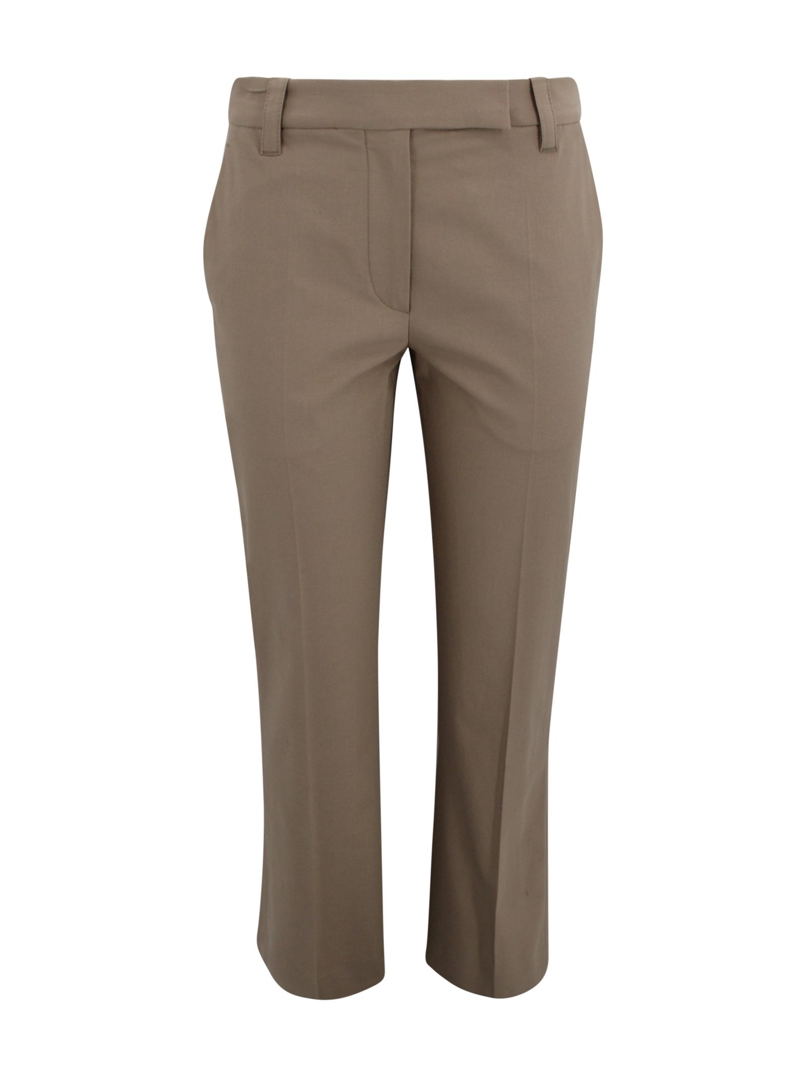 brunello cucinelli trousers brown cotton - women