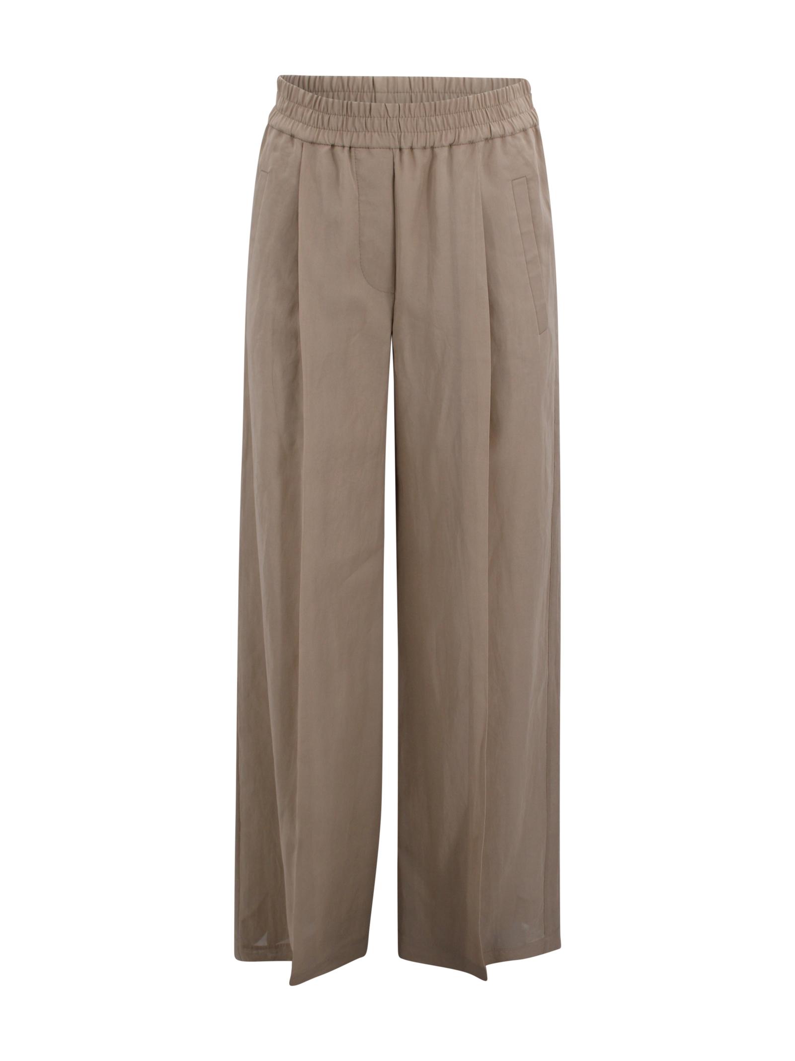 brunello cucinelli trousers coffee cotton - women