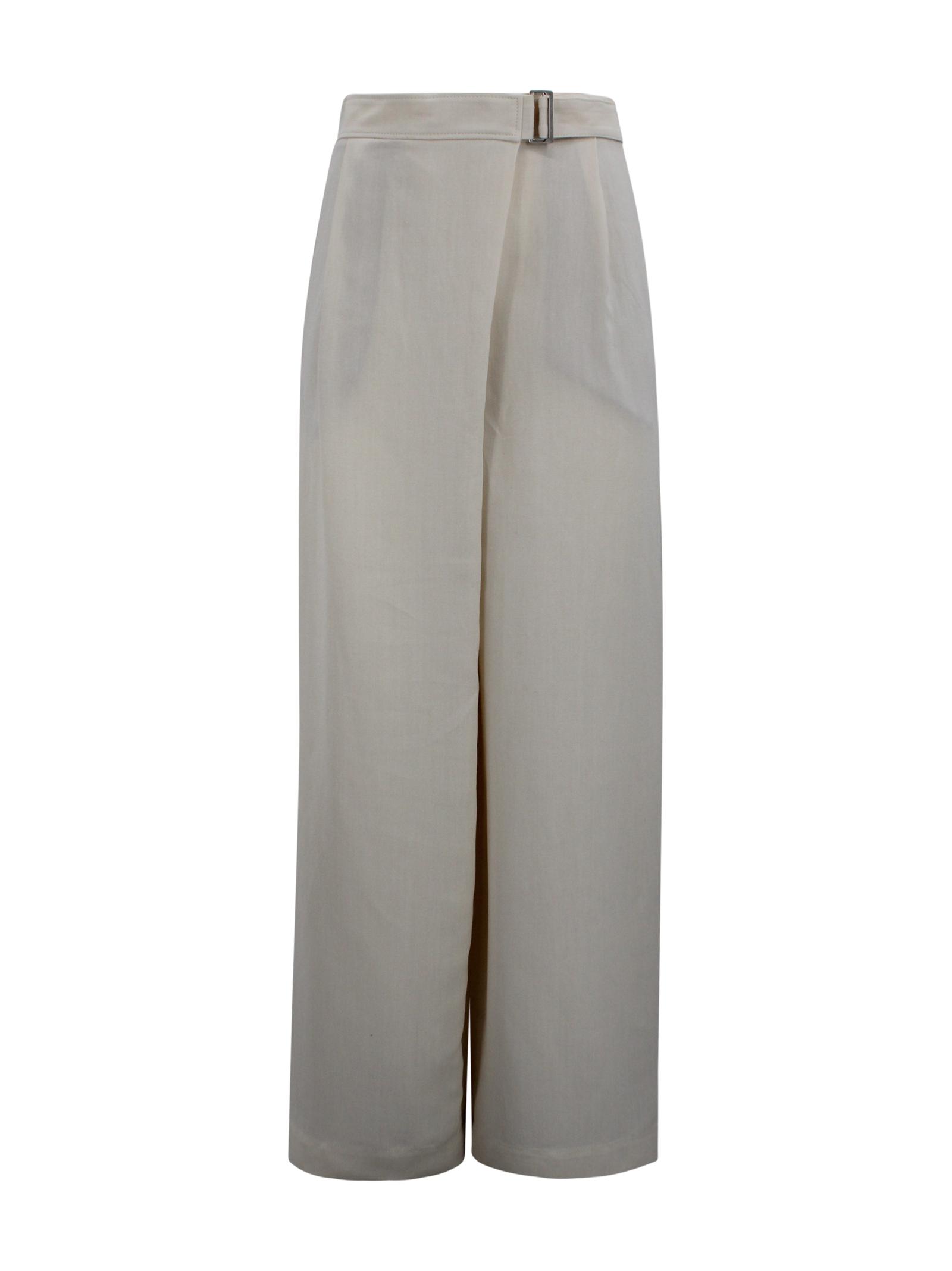 brunello cucinelli trousers cream viscose - women