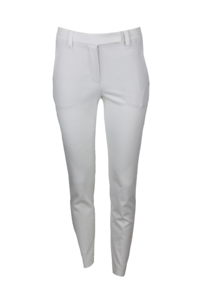 brunello cucinelli trousers white 97co 3ea - women