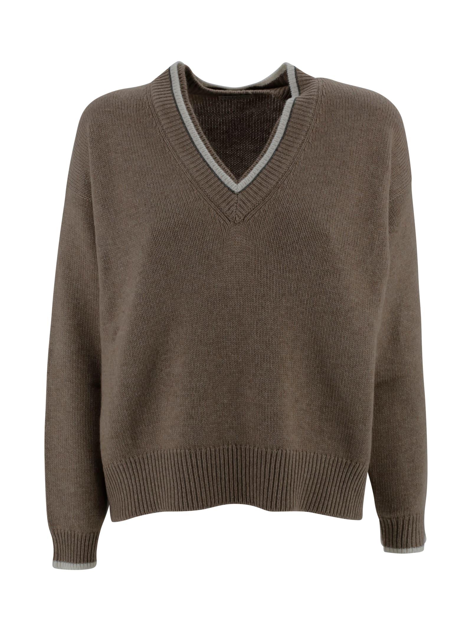 brunello cucinelli v-neck sweater