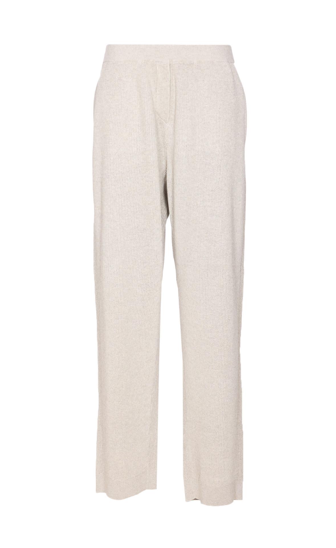 brunello cucinelli vanise sparkling knitted trousers in english rib