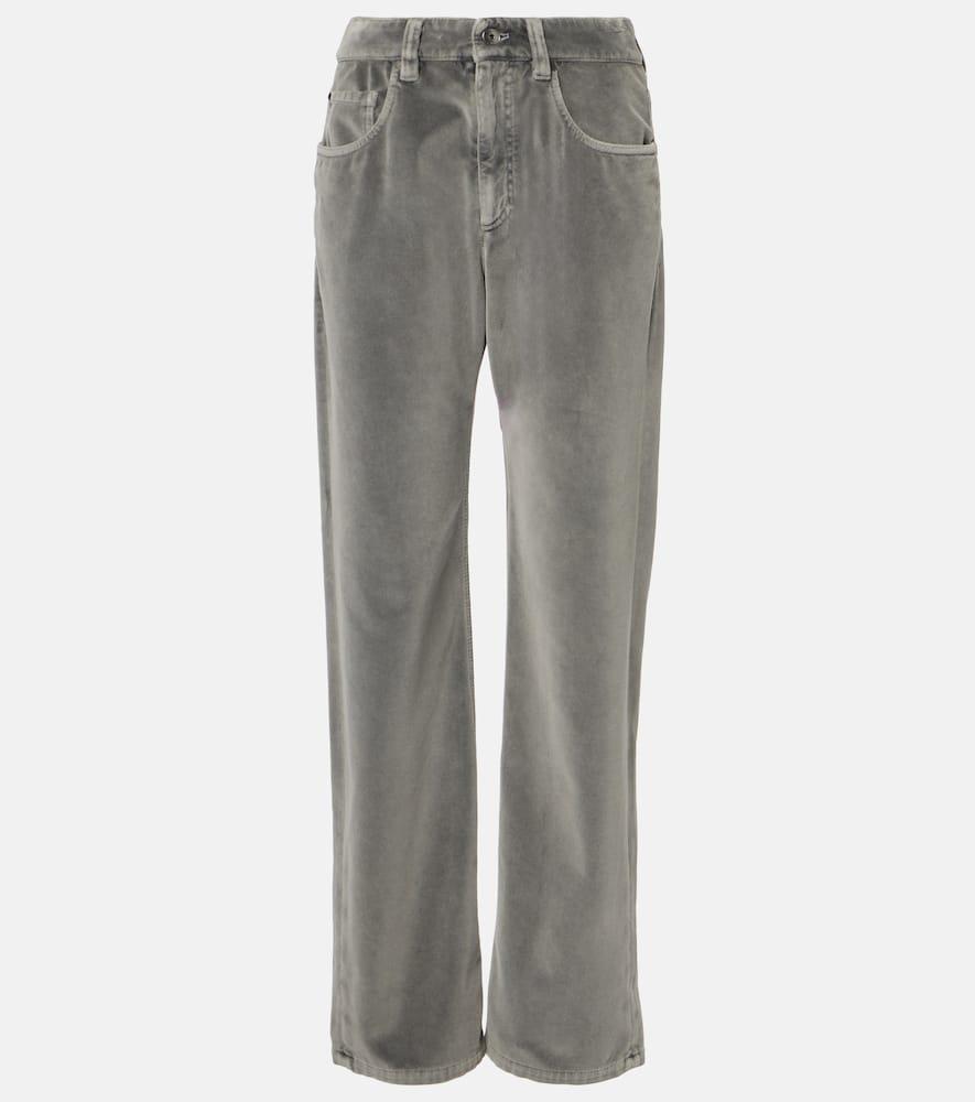 brunello cucinelli velvet straight pants