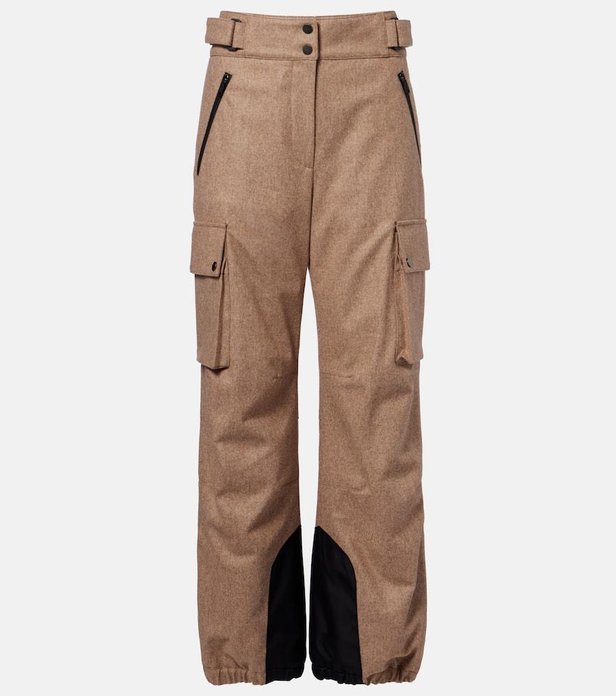 brunello cucinelli virgin wool flannel cargo pants