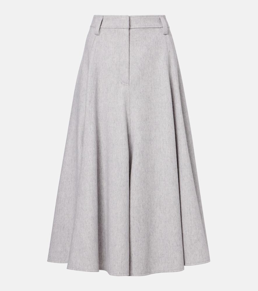 brunello cucinelli virgin wool midi skirt