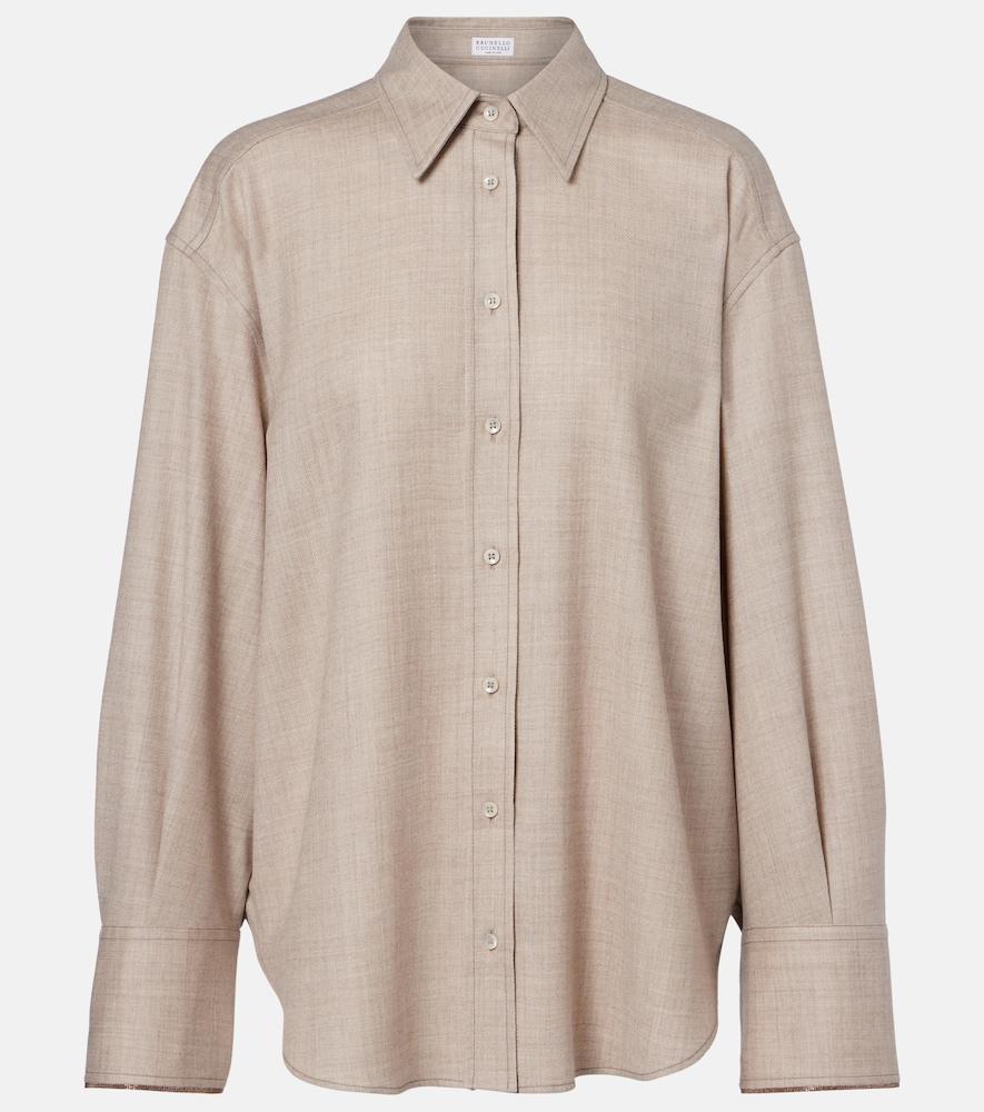 brunello cucinelli virgin wool shirt