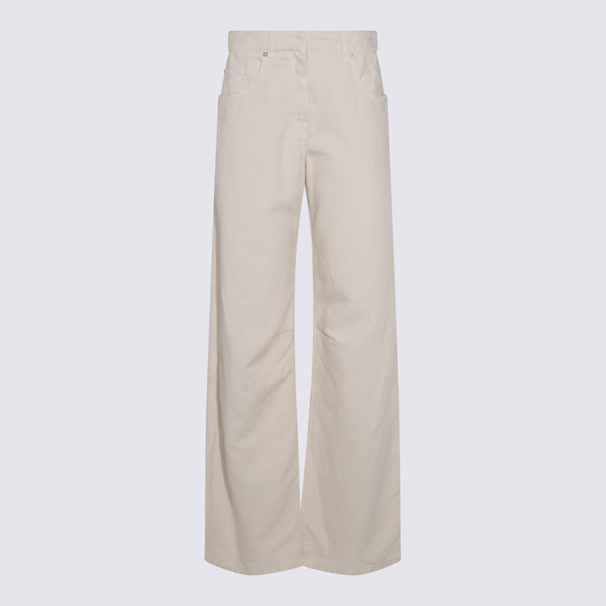brunello cucinelli white cotton jeans