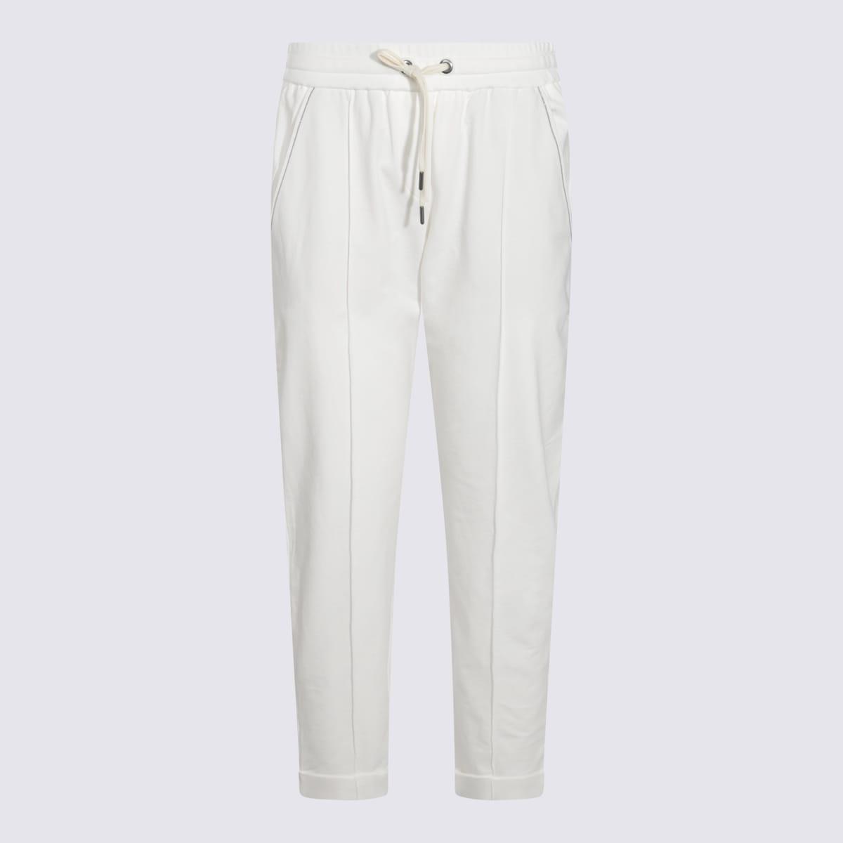 brunello cucinelli white cotton pants
