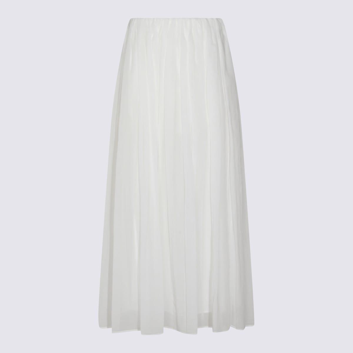 brunello cucinelli white cotton skirt