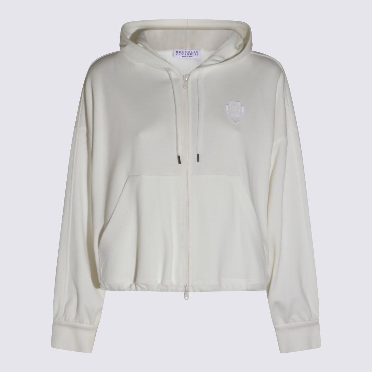brunello cucinelli white cotton sweatshirt