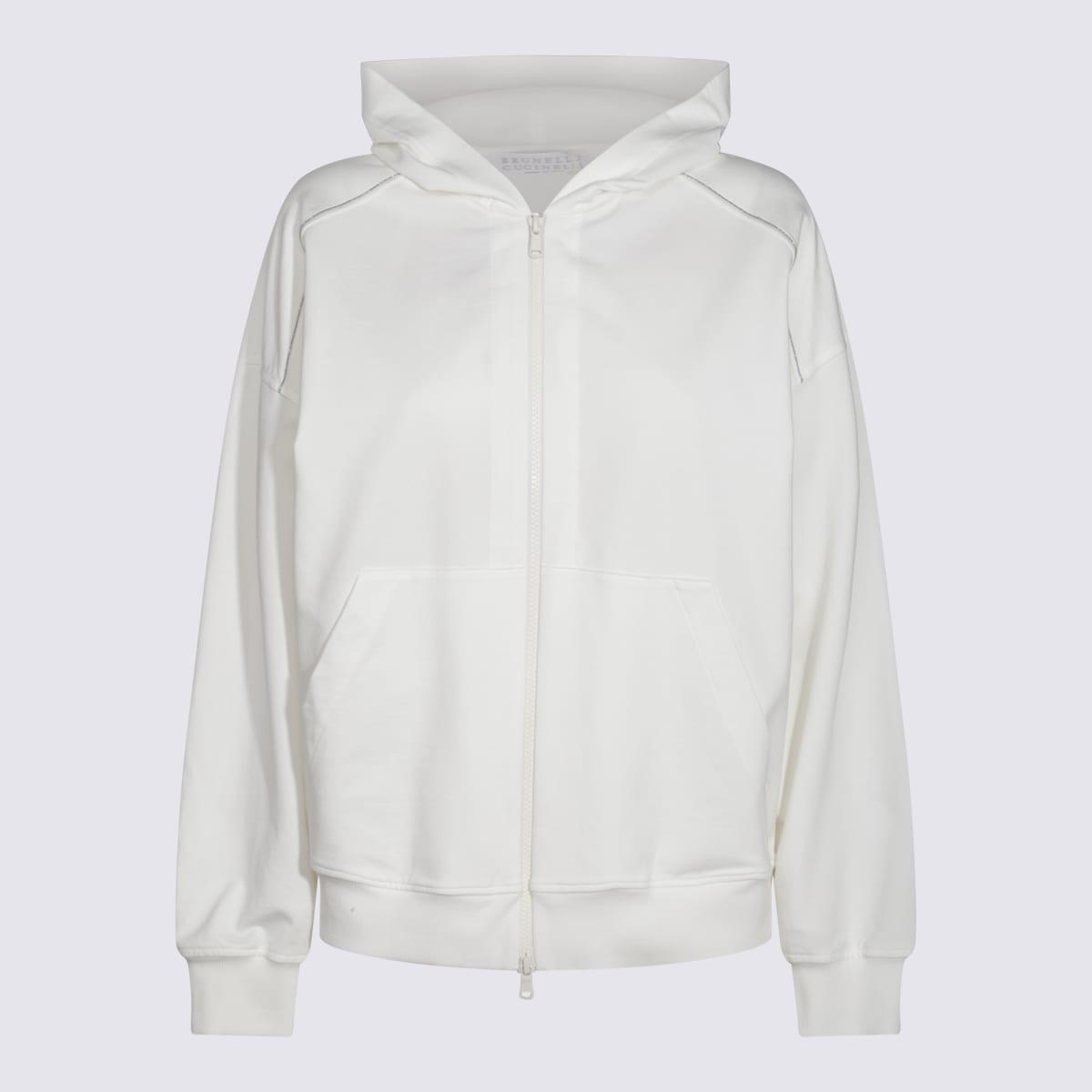 brunello cucinelli white cotton sweatshirt