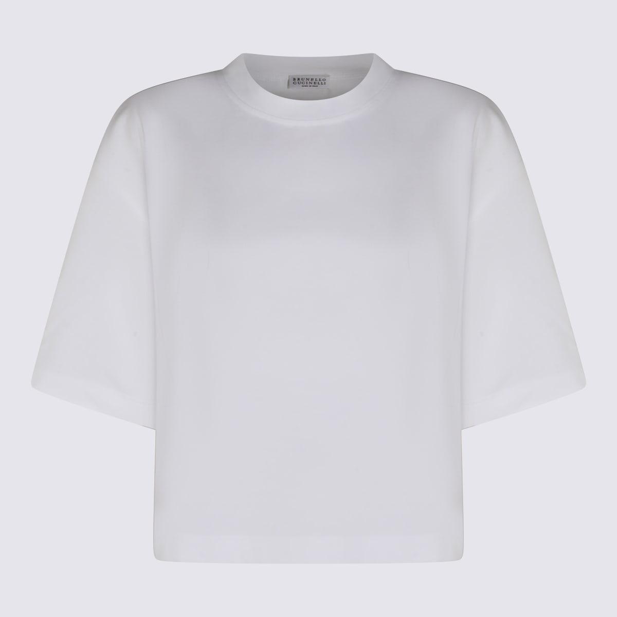brunello cucinelli white cotton t-shirt