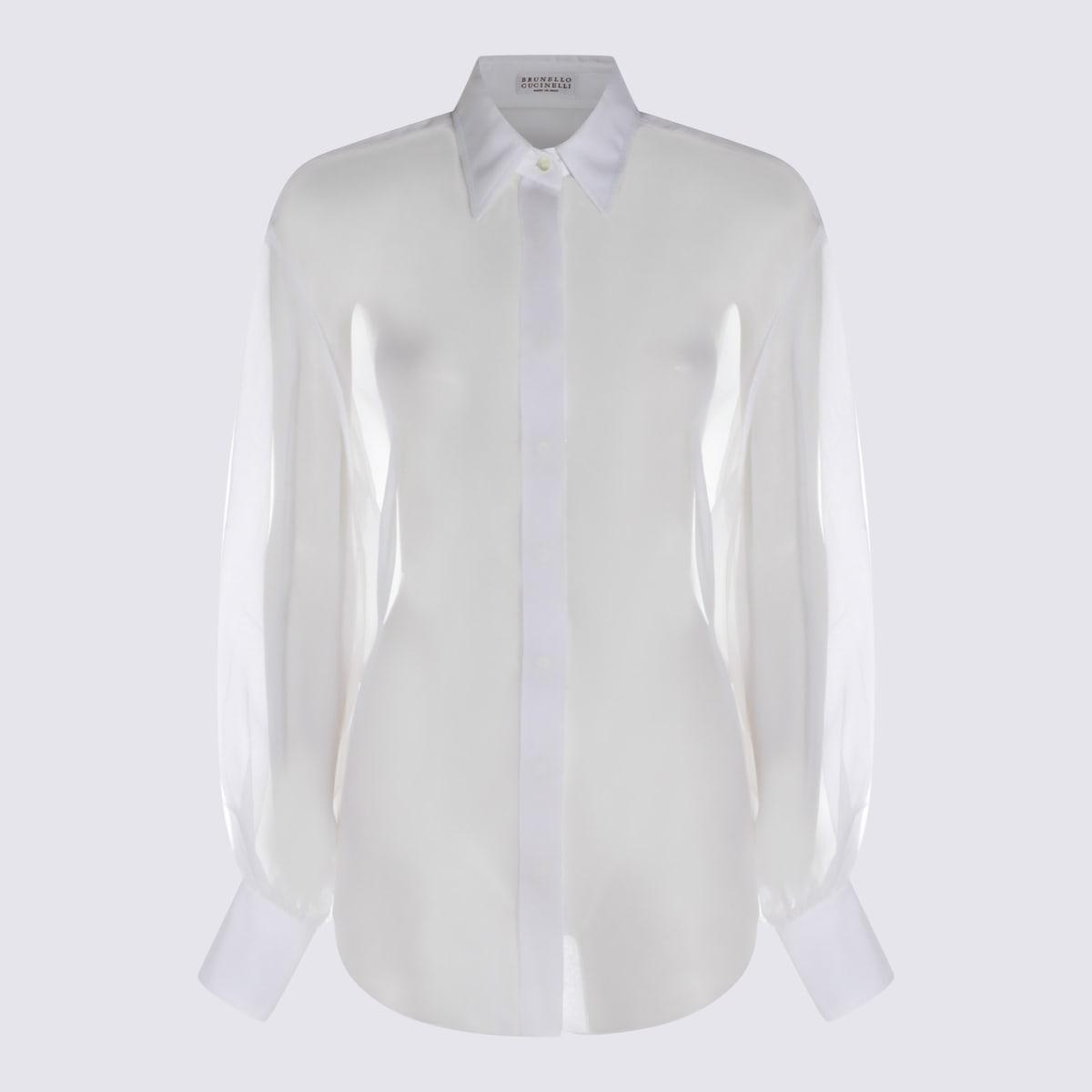 brunello cucinelli white silk shirt