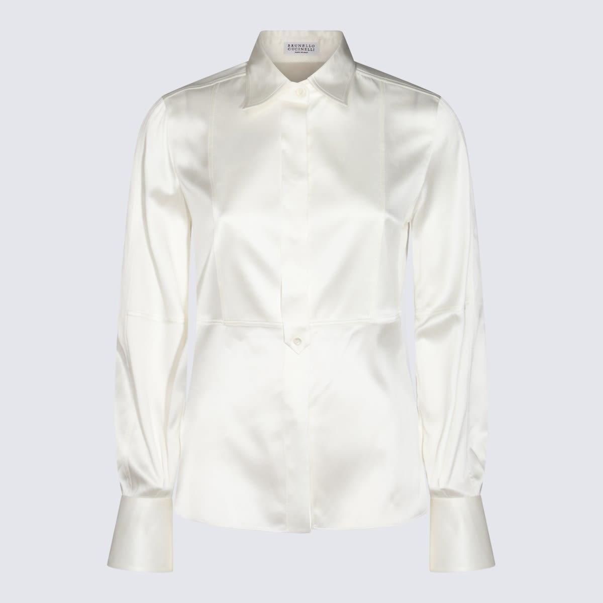 brunello cucinelli white silk shirt