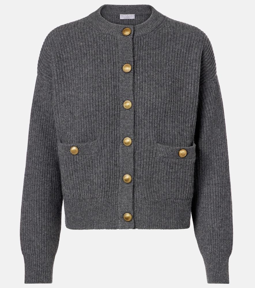 brunello cucinelli wool, cashmere, and silk cardigan